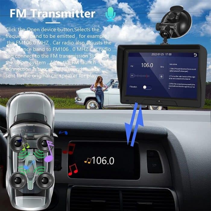 P702D 7 Zoll tragbarer Touch-Display Wireless Car Navigator Dual-Objektiv Smart Driving Recorder – Bild 6