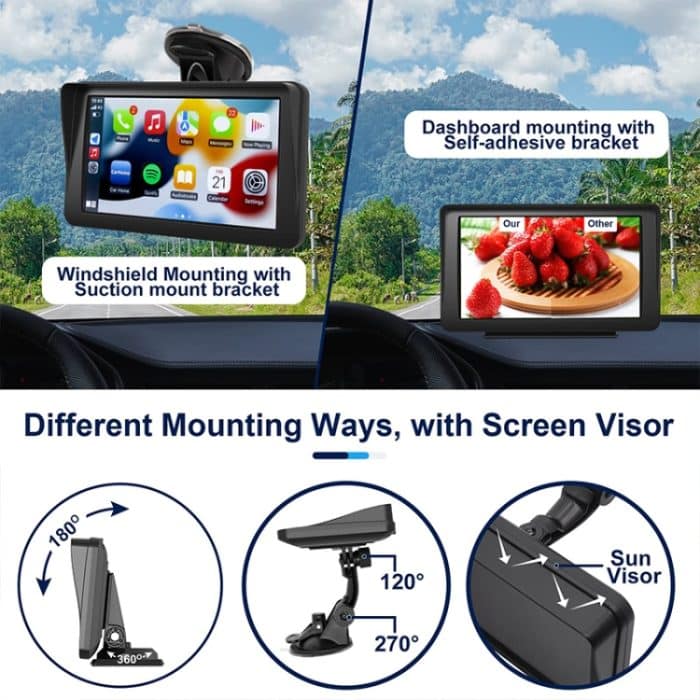 P701S 7 Zoll tragbares Touch-Display Wireless Car Navigator Smart CarPlay Bluetooth Rückfahrbild – Bild 4