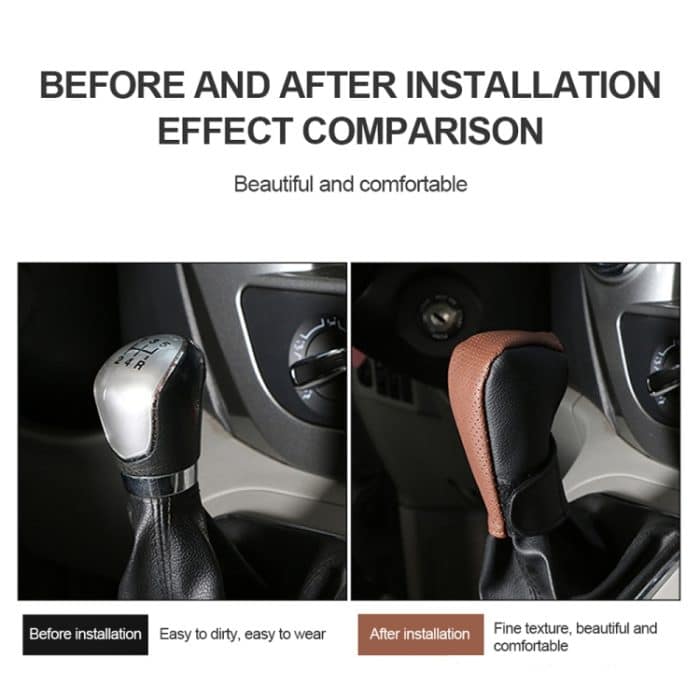 Universelle Auto-Schaltknauf-Schutzhülle aus PU-Leder, PU Cover, PU Leather Cover – Bild 9
