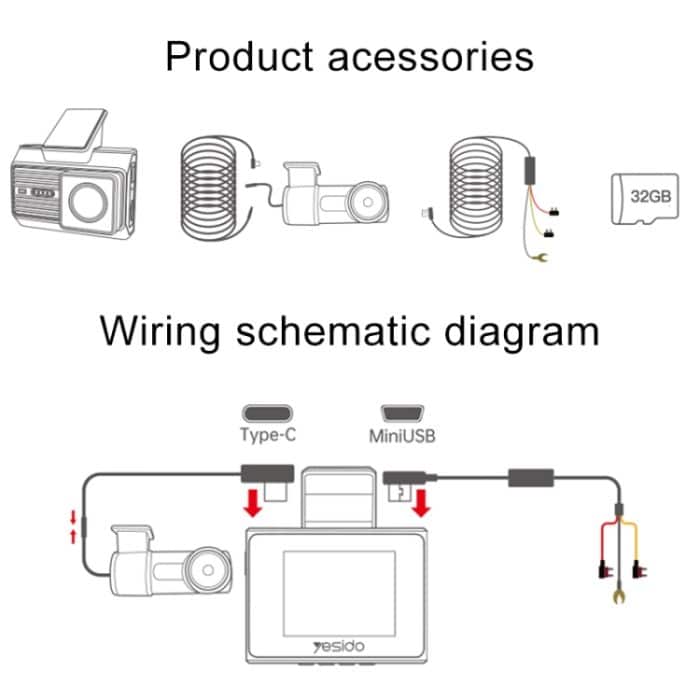 Yesido KM15 4K Dual-Dash-Kamera-Fahrrekorder – Bild 10
