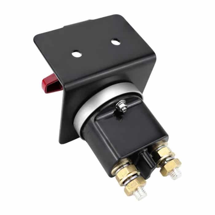 300 A Hochstrom-Batterietrennschalter aus versilbertem Kupfer für 12–36 V mit rotem Griffisolator und Sperrplatte – Bild 3