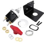 300 A Hochstrom-Batterietrennschalter aus versilbertem Kupfer für 12–36 V mit rotem Griffisolator und Sperrplatte – Bild 4