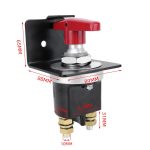 300 A Hochstrom-Batterietrennschalter aus versilbertem Kupfer für 12–36 V mit rotem Griffisolator und Sperrplatte – Bild 6