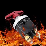 300 A Hochstrom-Batterietrennschalter aus versilbertem Kupfer für 12–36 V mit rotem Griffisolator und Sperrplatte – Bild 7