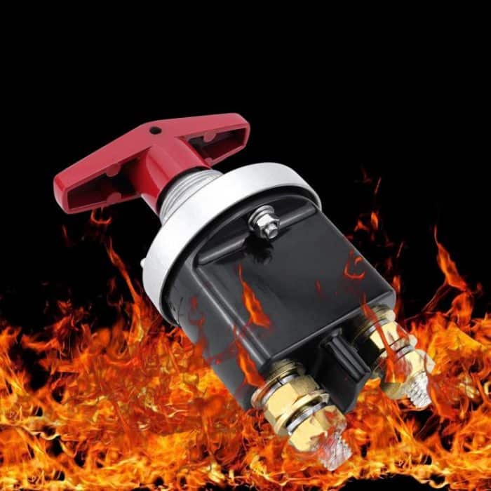 300 A Hochstrom-Batterietrennschalter aus versilbertem Kupfer für 12–36 V mit rotem Griffisolator und Sperrplatte – Bild 7