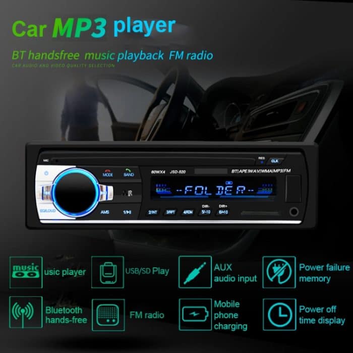JSD-520 Autoradio MP3-Audioplayer Unterstützt Bluetooth Freisprechfunktion / FM / USB / SD, EU-Steckerversion – Bild 10