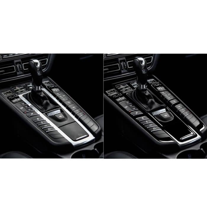 Für Porsche Macan 2014–2021, Auto-Schalttafel-Dekorationsaufkleber, 5 Stück/Set, linker und rechter Antrieb, universell, For Macan 2014-2021, Gear Panel Set – Bild 7