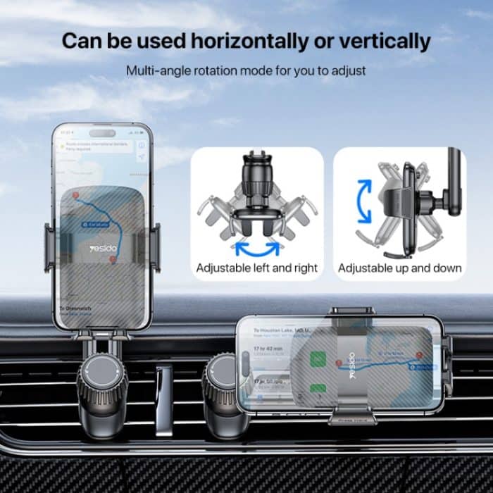 Yesido C242 Verstellbarer mechanischer Handy-Clip-Halter für Lüftungsschlitze im Auto – Bild 12