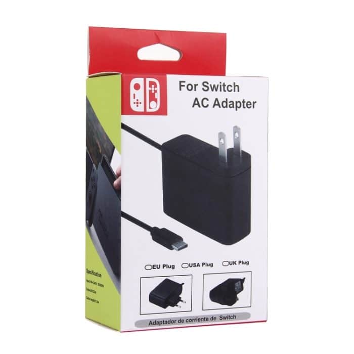 Für Nintendo Switch NS Spielekonsole Wandadapter Ladegerät Ladegerät Adapter Ladeleistung, DC 5V, Kabellänge: 1,5 m, EU-Stecker (schwarz) – Bild 6