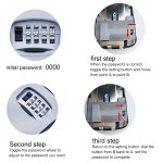 Passwortschloss, Metall-Aufbewahrungsbox, Tür-Sicherheitsbox, Wandschrank, Schlüssel-Sicherheitsbox – Bild 4