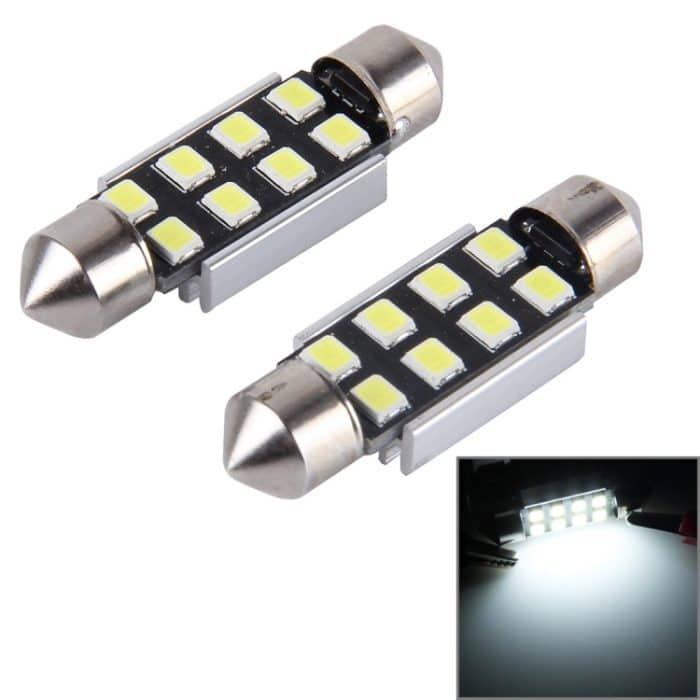 2 PCS 36mm Festoon 3W 300LM Weißlicht 8 LED 3528 SMD Canbus Fehlerfreie Auto-Leselampen, DC 12 – Bild 1