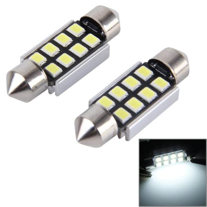 2 PCS 41mm Festoon 3W 300LM Weißlicht 8 LED 3528 SMD Canbus Fehlerfreie Auto-Leselampen, DC 12 – Bild 1
