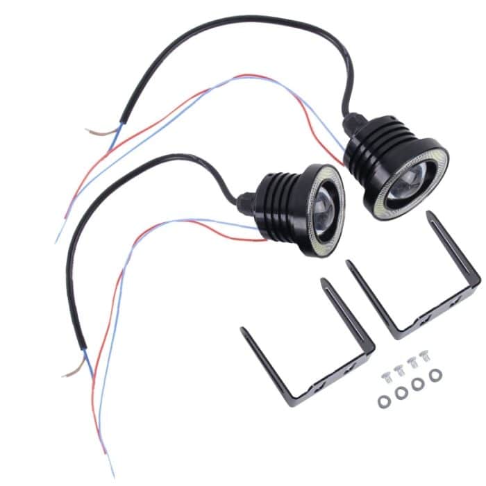 2 Stück 2,5 Zoll DC12–24 V 10 W 900 lm 6500 K Auto Angel Eyes Nebelscheinwerfer Nebelscheinwerfer, Kabellänge: 20 cm (weißes Licht + weißes Licht), 2.5 inch 10W 900LM/6500K  White+White – Bild 5