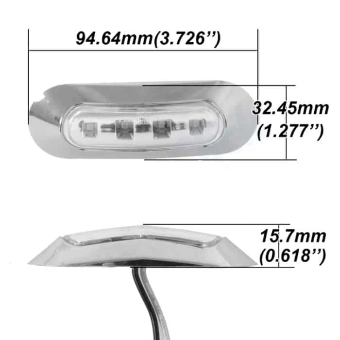 10 PCS DC 10-30V PKW LKW Anhänger Piranha 3-LED Seitenmarkierungsleuchten Glühlampe Lampe, Licht Farbe: Weiß – Bild 4