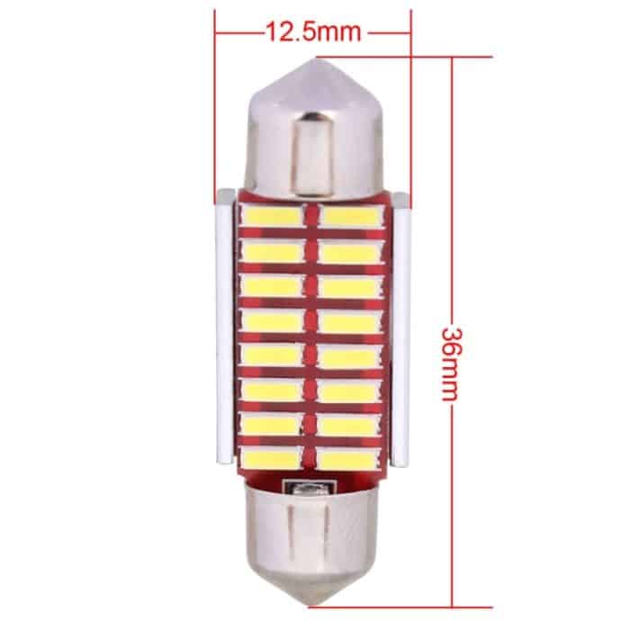 2 PCS Festoon 36mm 2W 160LM Weißlicht 16 LED SMD 4014 Fehlerfreie Nummernschildleuchten Autolampe – Bild 4