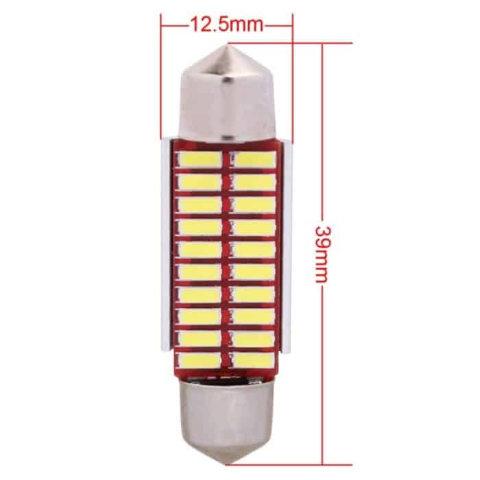 2 PCS Festoon 39mm 2W 200LM Weißlicht 20 LED SMD 4014 Fehlerfreie Nummernschildleuchten Autolampe – Bild 4