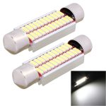 2 PCS 41mm 2W 240LM Weißlicht 24 LED SMD 4014 Fehlerfreie Kennzeichenbeleuchtung Autolampe