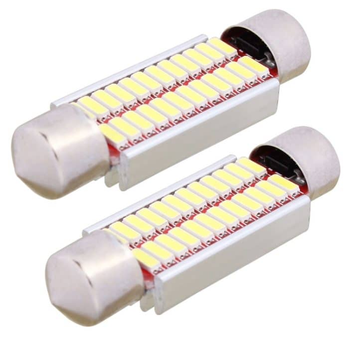 2 PCS 41mm 2W 240LM Weißlicht 24 LED SMD 4014 Fehlerfreie Kennzeichenbeleuchtung Autolampe – Bild 2