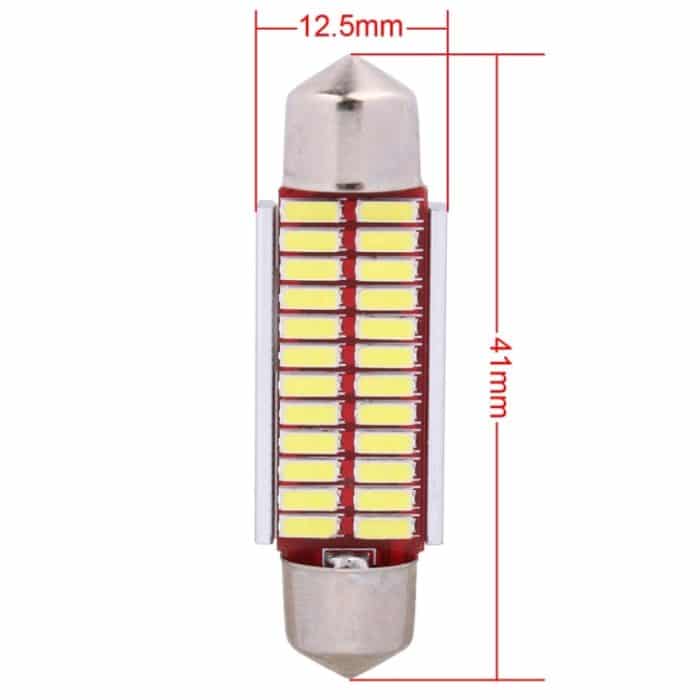 2 PCS 41mm 2W 240LM Weißlicht 24 LED SMD 4014 Fehlerfreie Kennzeichenbeleuchtung Autolampe – Bild 4