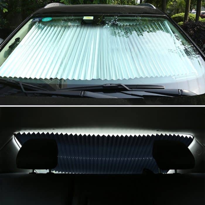 Auto einziehbare Windschutzscheibe Sonnenschutz Block Sonnenschutz Abdeckung für Solar UV Protect, Größe: 80cm – Bild 8