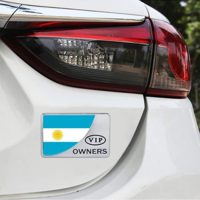 Universal Auto Argentinien Flagge Rechteck Form VIP Metall Dekorative Aufkleber, Argentina Flag (Gold), Argentina Flag (Silver) – Bild 6