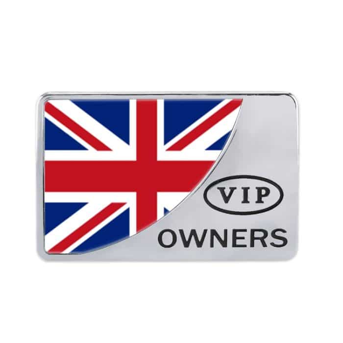 Universeller, rechteckiger VIP-Metall-Dekoraufkleber mit UK-Flagge für Autos, UK Flag (Gold), UK Flag (Silver) – Bild 2