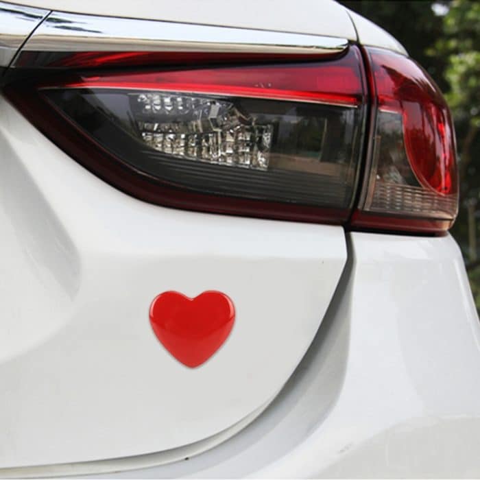 Herzförmiger dekorativer Aufkleber für Auto-Metallkarosserie, Heart Shape (Red), Heart Shape (Silver) – Bild 1