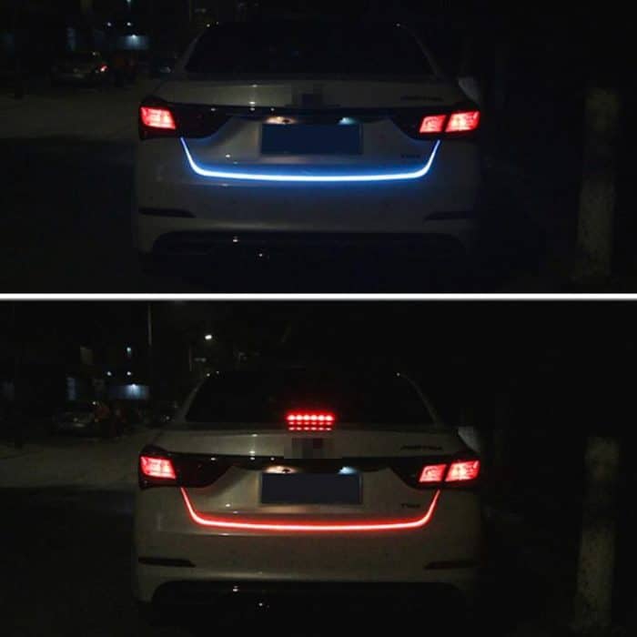 1,5 m Auto Auto wasserdichtes universelles vierfarbiges Rücklicht mit Rücklicht, Rücklichtregler, eisblaues Lichtfahrlicht, Rücklicht mit weißem Licht, Bremslicht mit rotem Licht, Blinklicht mit gelbem Licht, LED-Lampenstreifen-Heckdekoration – Bild 8