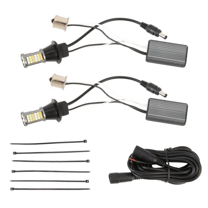 1156 / BA15S DC12V 3.7W 81 SMD-3030-LEDs Dreifarbiges Auto DRL & Blinker, Länge: 2m – Bild 6