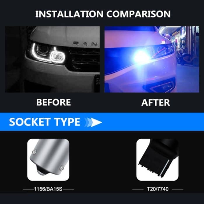 T20 / 7740 DC12V 3.7W 81 SMD-3030-LEDs Dreifarbiges Auto DRL & Blinker, Länge: 2m – Bild 11