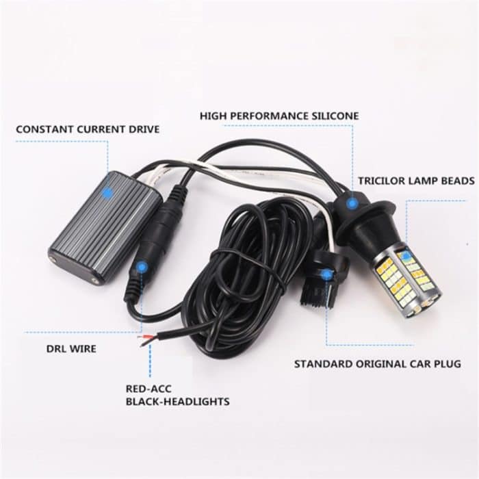 T20 / 7740 DC12V 3.7W 81 SMD-3030-LEDs Dreifarbiges Auto DRL & Blinker, Länge: 2m – Bild 7