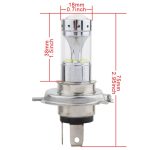 2 Stück H4 60 W 1200 LM 6000 K Auto-Nebelscheinwerfer mit 12 CREE XB-D LED-Lampen, DC 12 V, H4 – Bild 3