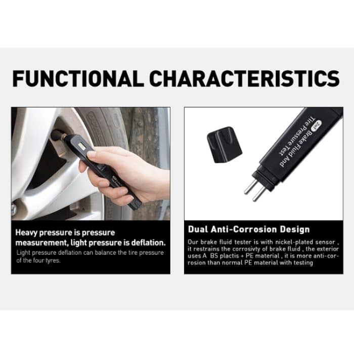 Auto 2 in 1 Diagnosewerkzeug Bremsflüssigkeit Flüssigkeitsreifendruckprüfer – Bild 6