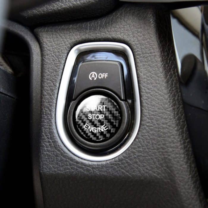 Auto-Carbonfaser-Motorstartknopf-Dekorationsabdeckungsverkleidung für BMW E-Chassis, For BMW E Chassis (Black), For BMW E Chassis(Red) – Bild 4