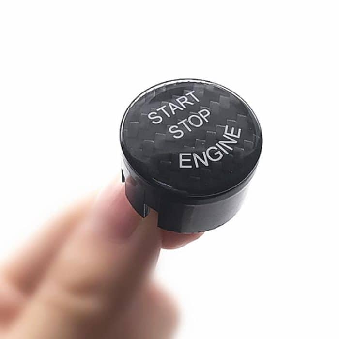 Auto Carbon Fibre Motor Startknopf Dekoration Abdeckung Verkleidung Schwarz für BMW F Chassis – Bild 3