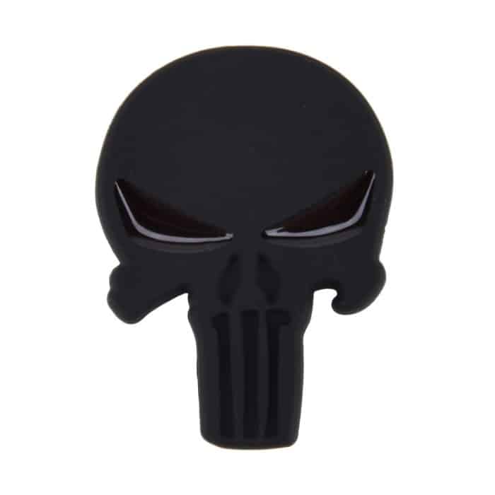 Pure Black Skull Metal Autoaufkleber – Bild 2