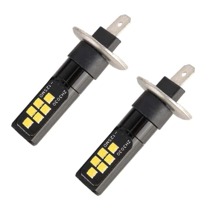 2 Stück H1 DC9-16V / 3,5 W / 6000 K / 320 lm Auto-Nebelscheinwerfer 12 LEDs SMD-ZH3030 Lampen, mit Konstantstrom, H1 – Bild 2