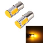 2 Stück 1156/Ba15s 5 W 4 COB-LEDs Auto-Blinker, DC 12 V, 1156+5W Yellow Light