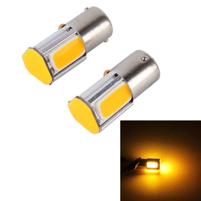 CMS0851YL.jpg 2 Stück 1156/Ba15s 5 W 4 COB-LEDs Auto-Blinker, DC 12 V, 1156+5W Yellow Light – Bild 1