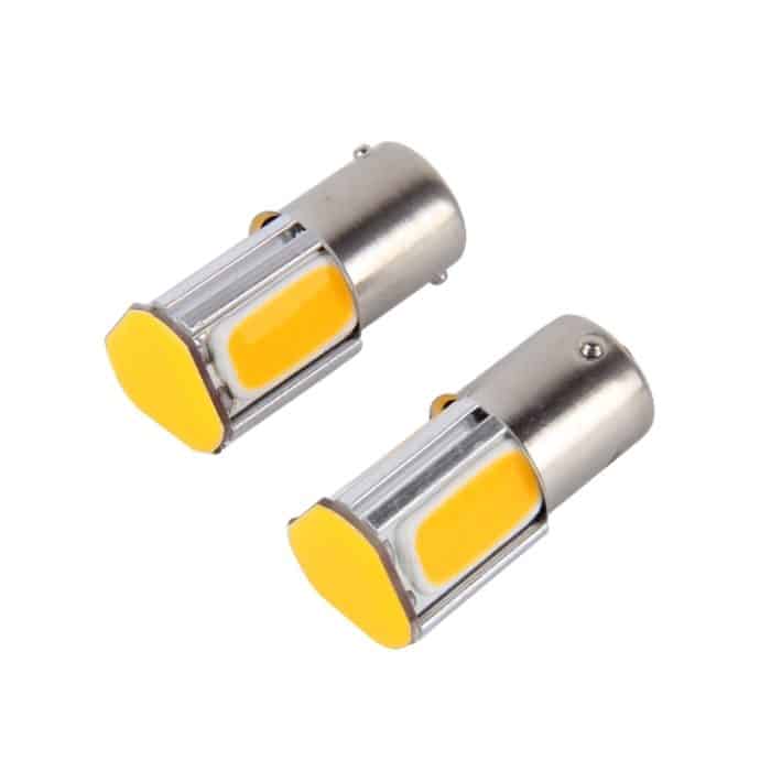 2 Stück 1156/Ba15s 5 W 4 COB-LEDs Auto-Blinker, DC 12 V, 1156+5W Yellow Light – Bild 2