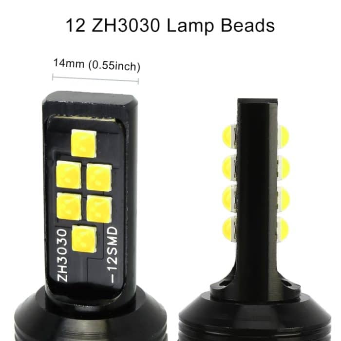 2 PCS H3 DC9-16V / 3,5 W / 6000 K / 320 LM Auto-Nebelscheinwerfer 12 LEDs SMD-ZH3030 Lampen, mit Konstantstrom, H3 – Bild 5