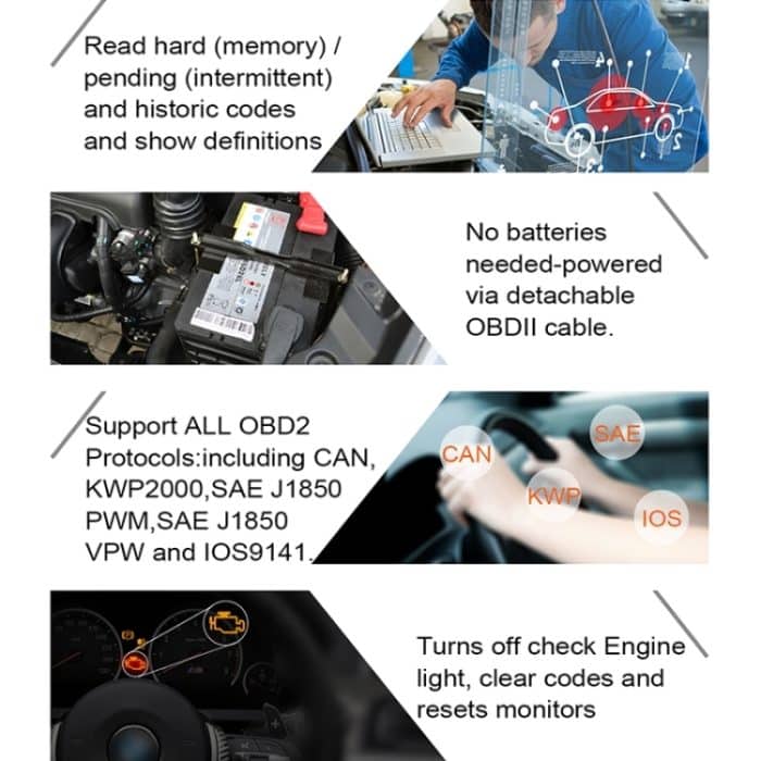 AUTOPHIX OM123 Tragbarer Auto-OBD2-Scanner, Auto-Diagnosegerät, OBD 2-Kfz-Scanner, EOBD-Codeleser, OM123, OM123 (Orange) – Bild 7
