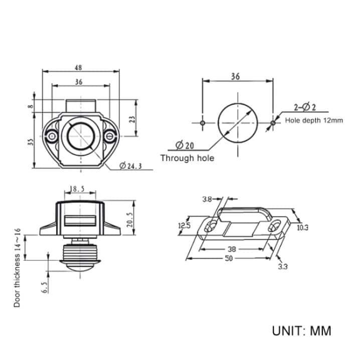 Press-Typ Schubladenschrank-Verriegelung, Schrank-Türstopper, Schubladenschrank, Schließfach für Wohnmobile, Yachten, Möbel – Bild 4