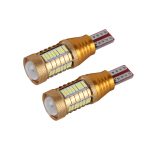 2 PCS T15-4014-32SMD + 1CREE 5W 650LM Weißlicht-LED-Dekodierung Lampe für Autolichter, DC12V （Gold） – Bild 2