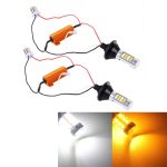 2 PCS 1156 / BA15S / BAU15S 10W 1000 LM 6000K Weiß + Gelbes Licht DRL & Blinker mit 42 SMD-2835-LED-Lampe ， DC 12-24V