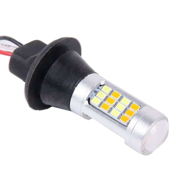 2 PCS T20 / 7440 10W 1000 LM 6000K Weiß + Gelbes Licht DRL & Blinker mit 42 SMD-2835-LED-Lampe ， DC 12-24V – Bild 3