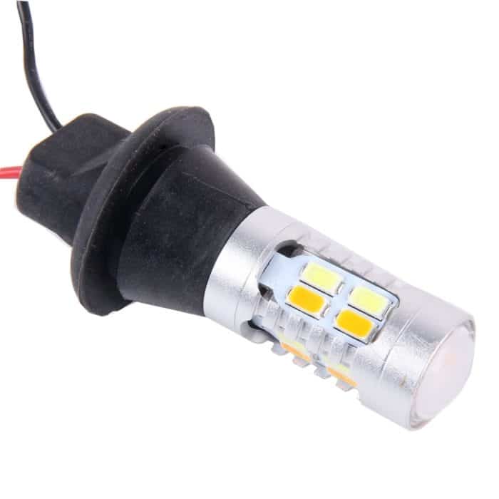 2 PCS T20 / 7440 10W 1000LM 6000K Weiß + Gelbes Licht DRL & Blinker mit 20 SMD-5730-LED-Lampen ， DC 12-24V – Bild 3