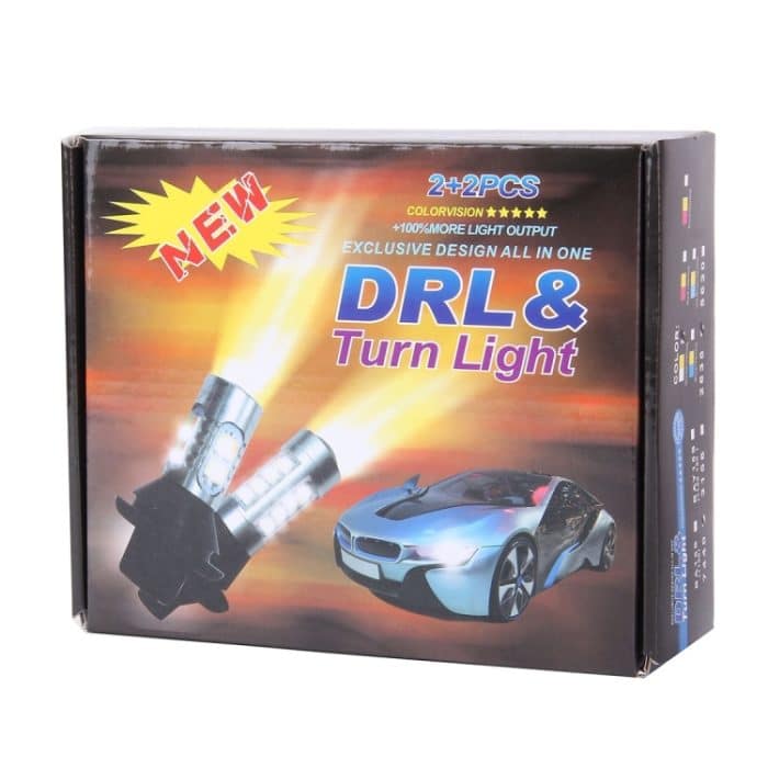 2 PCS T20 / 7440 10W 1000LM 6000K Weiß + Gelbes Licht DRL & Blinker mit 20 SMD-5730-LED-Lampen ， DC 12-24V – Bild 4