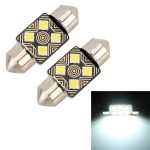 2 PCS 31mm DC12V / 1,5W / 6000K / 110LM 4LEDs SMD-3030 Auto-Leselampe Dome Light, mit Decoder