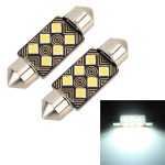 2 PCS 36 mm DC12V / 1,5 W / 6000K / 110LM 6LEDs SMD-3030 Auto-Leselampe Dome Light mit Decoder